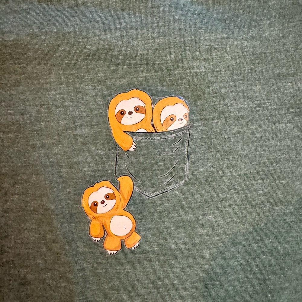 SHEIN Sloth TShirt Large - Picture 2 of 5